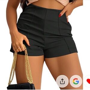 Black High Waist Stretchy Women's Shorts